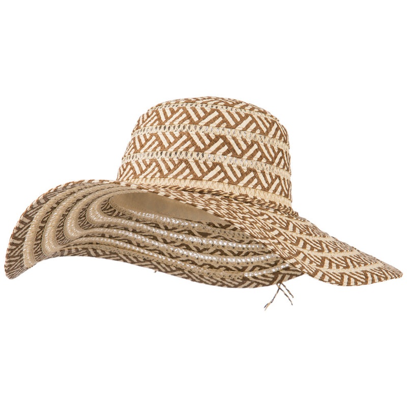 Zig Zag Toyo Braid Hat Brown One Size