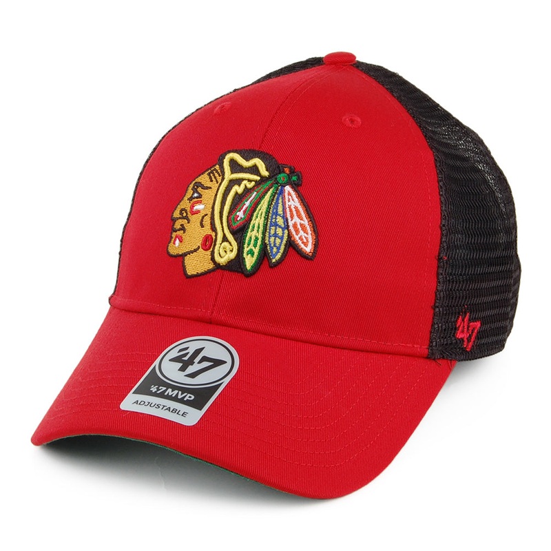 47 Brand Chicago Blackhawks NHL Trucker Cap – Branson MVP – Red Adjustable