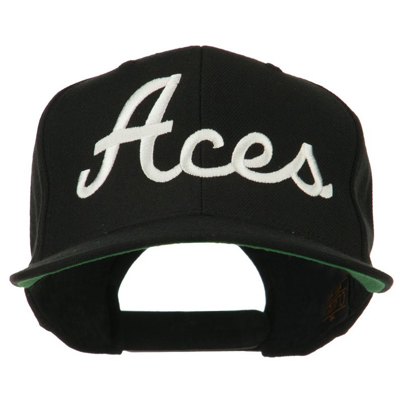 Aces Embroidered Flat Bill Cap Black One Size