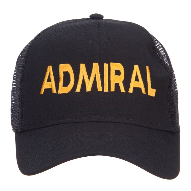 Admiral Embroidered Mesh Cap Black One Size