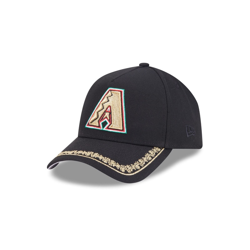 Arizona Diamondbacks Ornate Visor 9FORTY A-Frame Snapback Hat One Size