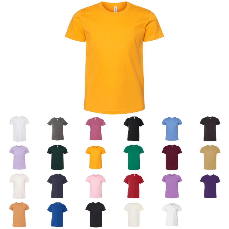 Bella + Canvas 3001Y Youth Kids Unisex Jersey Tee T-Shirt S
