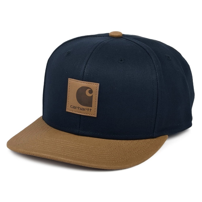 Carhartt WIP Hats Bi-Coloured Logo Snapback Cap – Navy-Brown Adjustable
