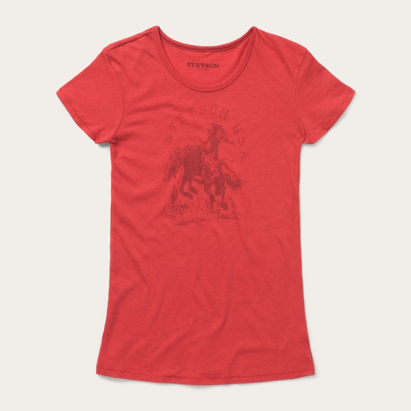 Cowgirl Graphic Tee Red XS