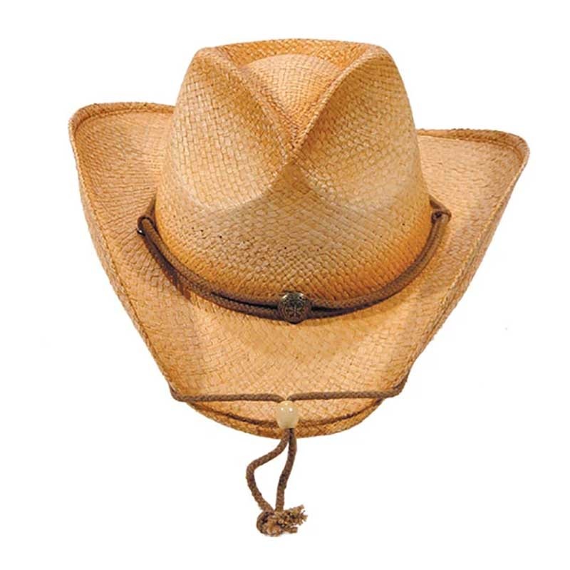 Distressed Woven Straw Cowboy Hat, XS to XL Sizes – Karen Keith Hats Natural Extra-Small (20 7/8″)