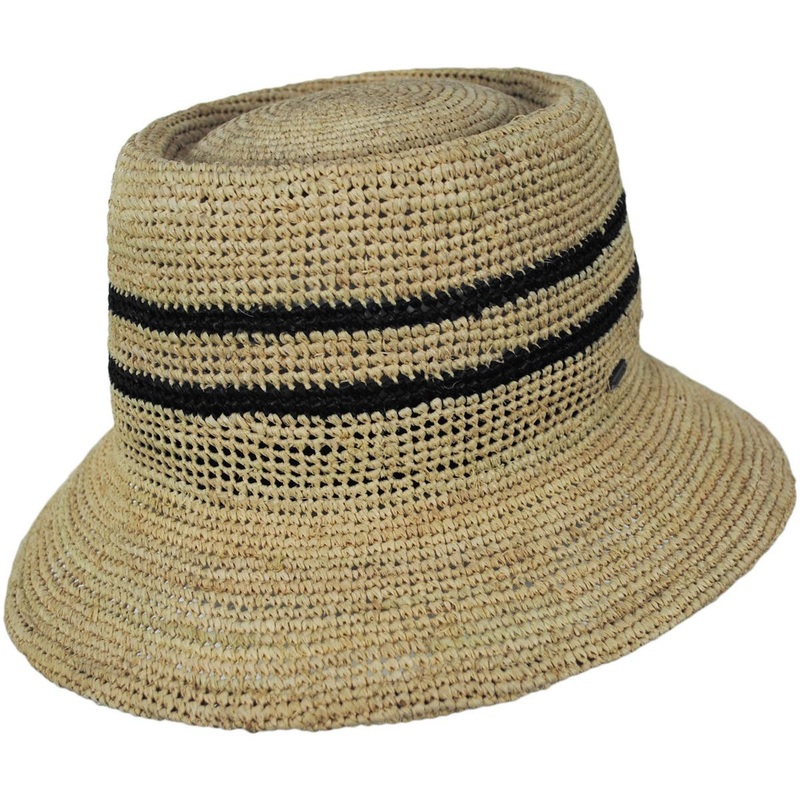 Ellee Raffia Straw Bucket Hat TAN XS/S