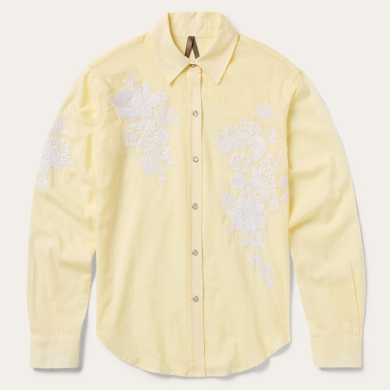 Embroidered Western Shirt Yellow XS