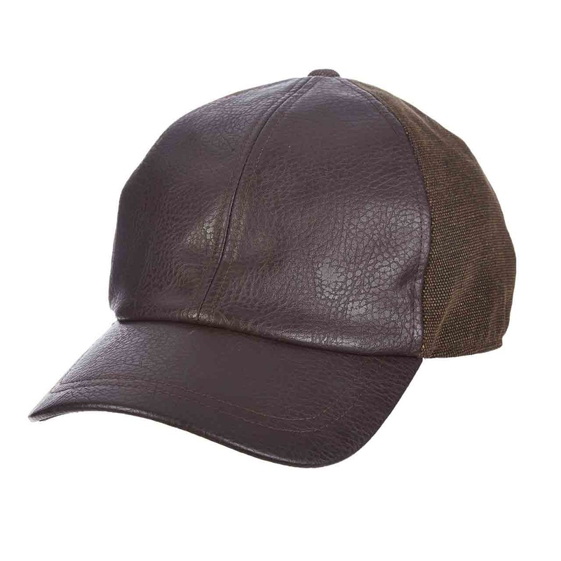 Faux Leather Baseball Cap – Dorfman Hats Brown OS