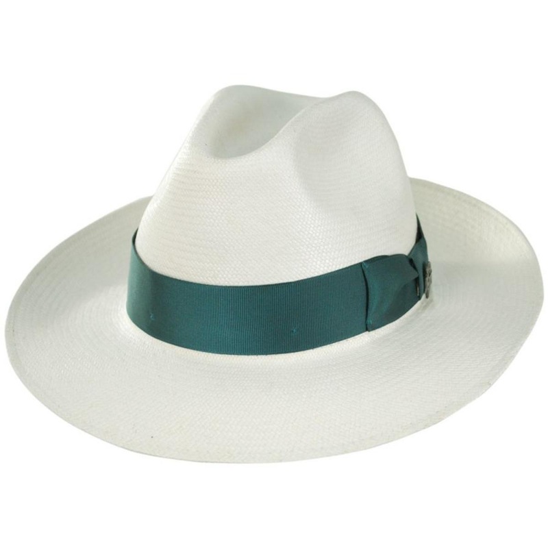 Gemstone Grade 8 Panama Straw Fedora Hat WHITE S