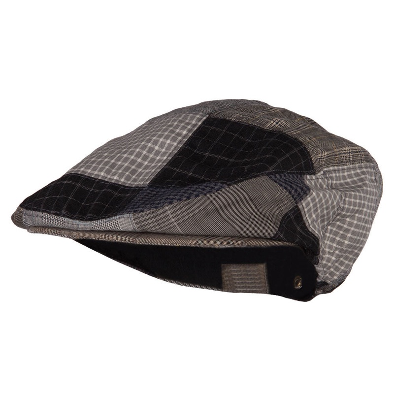 Men’s Plaid Patchwork Ivy Cap Blue One Size