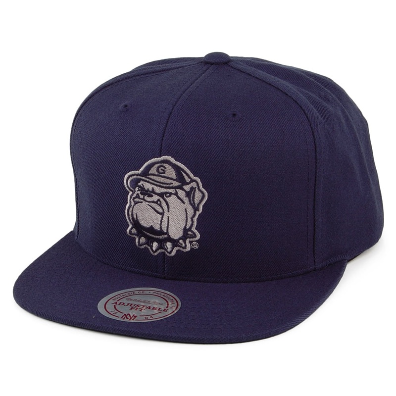 Mitchell & Ness Georgetown Hoyas Snapback Cap – Core Wool Solid – Navy Blue Adjustable