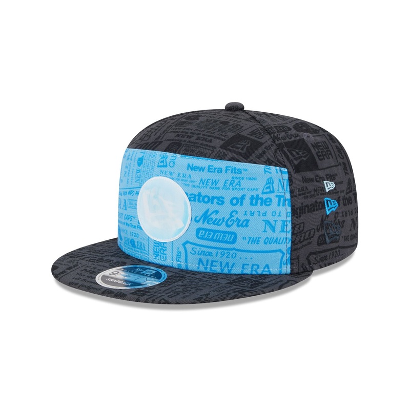New Era Cap Cerulean Blue Split Panel 9FIFTY Snapback One Size