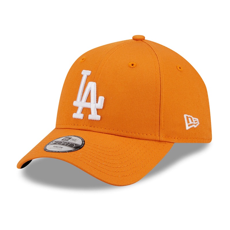 New Era Kids 9FORTY L.A. Dodgers Baseball Cap – MLB League Essential – Orange-White CHILD ADJ.