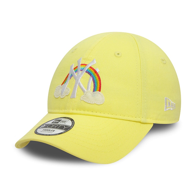 New Era Kids 9FORTY New York Yankees Baseball Cap – MLB Icon – Light Yellow-White TODDLER ADJ