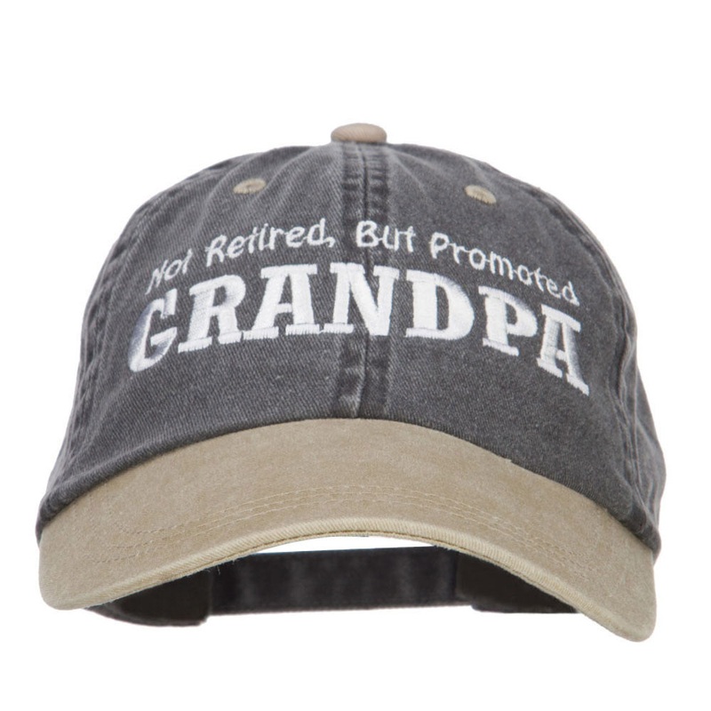 Not Retired Promoted Grandpa Embroidered Cap Black Khaki One Size