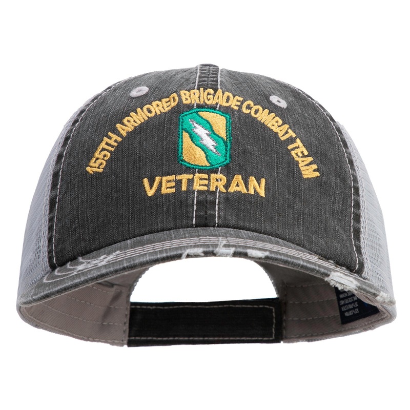 U.S. Army 155th Armored Brigade Combat Team Embroidered Low Profile Special Cotton Mesh Cap Black One Size