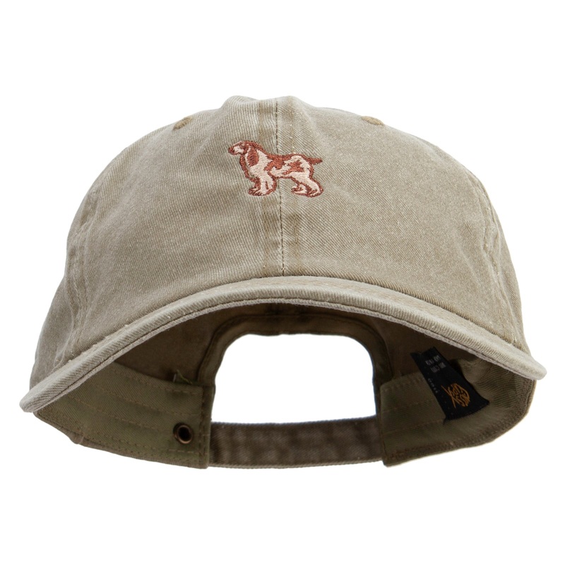 Cute Dog Logo Cotton Twill Premium Pigment Dyed Cap Khaki One Size