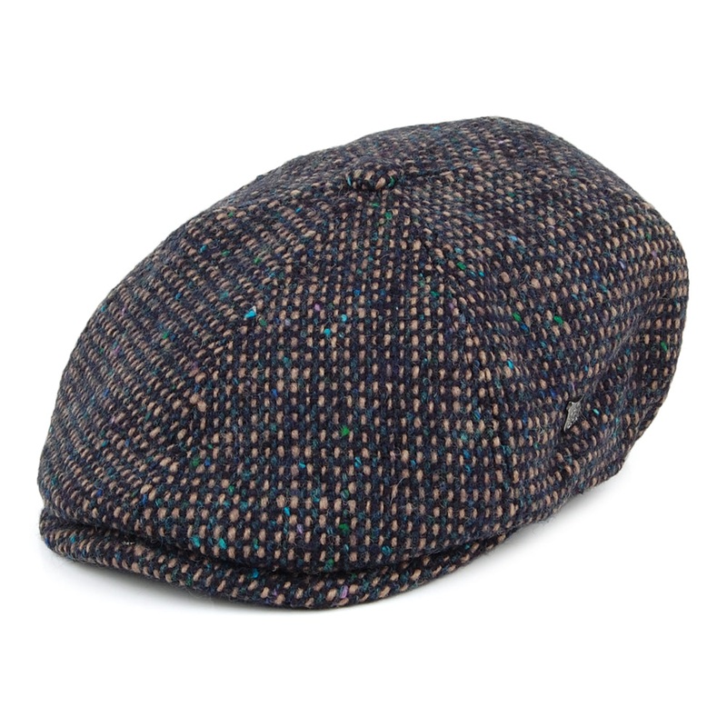 Failsworth Hats Hudson Donegal Tweed Newsboy Cap – Blue-Mix 55