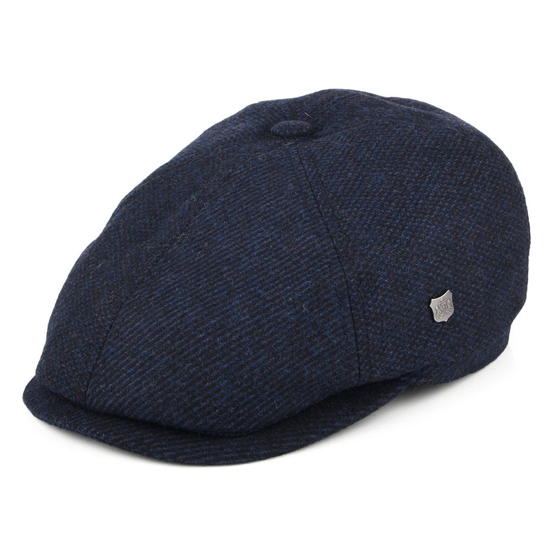 Failsworth Hats Hudson Mix Wool Blend Newsboy Cap – Navy Blue 55