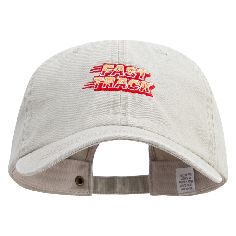 Fast Track Embroidered Big Size Washed Pigment Dyed Cap Stone XL-3XL