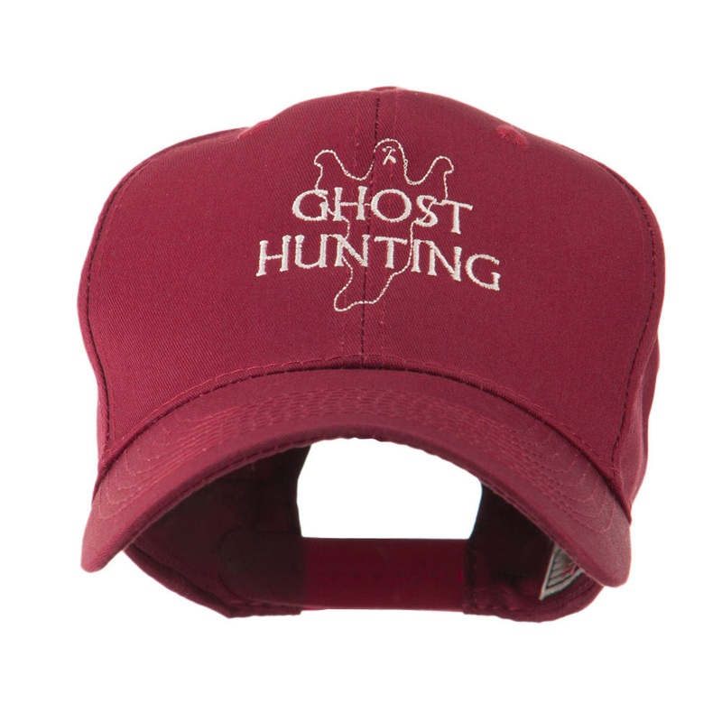 Ghost Outline with Hunting Embroidered Cap Maroon One Size