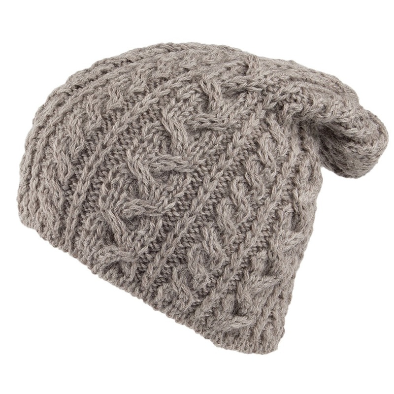 Highland 2000 English Wool Oversized Beanie Hat – Oatmeal 1-Size