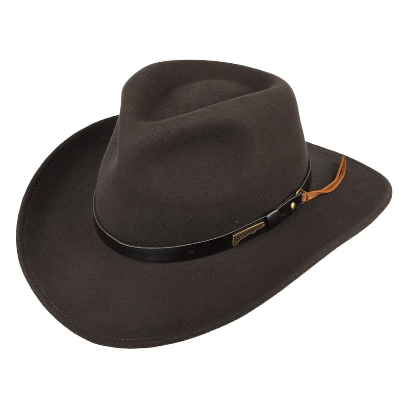 Indiana Jones Hats Wool Outback Hat – Brown S