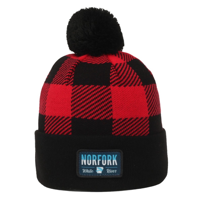Outdoor Cap KNF-PLD Buffalo Plaid Acrylic Knit Watch Cap Black/Charcoal