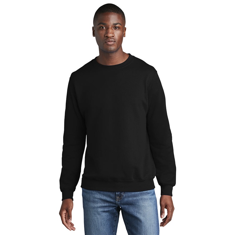 Port & Company PC78 Core Fleece Crewneck Sweatshirt – Jet Black Jet Black S