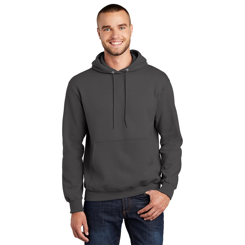 Port & Company PC90H Essential Fleece Pullover Hooded Sweatshirt – Charcoal Charcoal S