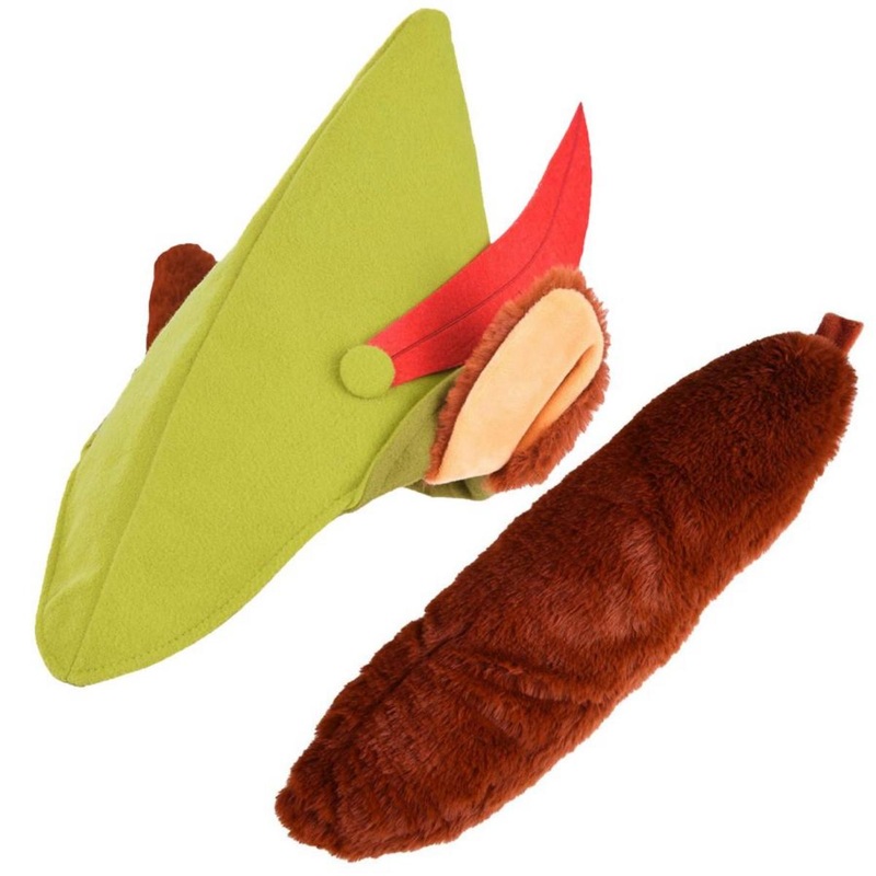 Robin Hood Hat and Tail Kit GREEN ONE SIZE FITS MOST