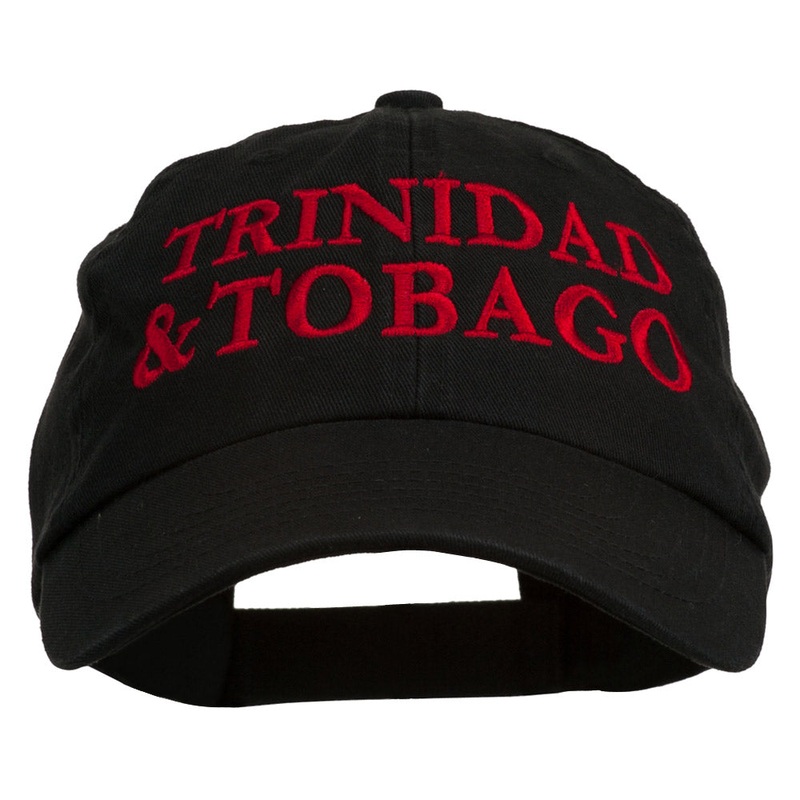Trinidad and Tobago Embroidered Pet Spun Washed Cap Black One Size