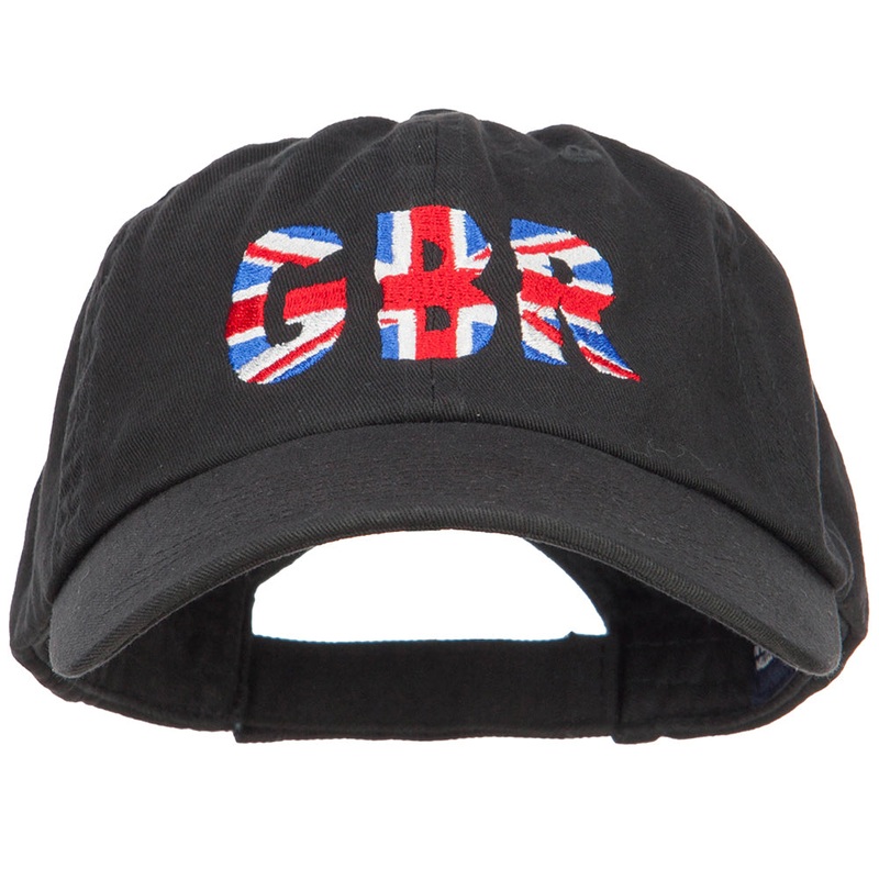 United Kingdom GBR Flag Embroidered Low Profile Cap Black One Size