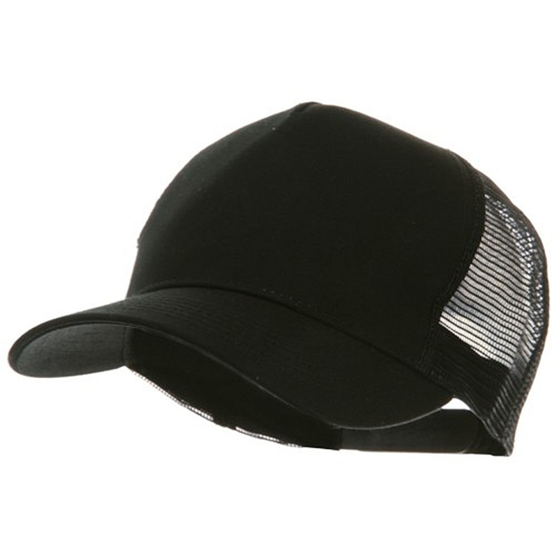 5 Panel Pet Spun Mesh Cap Black One Size