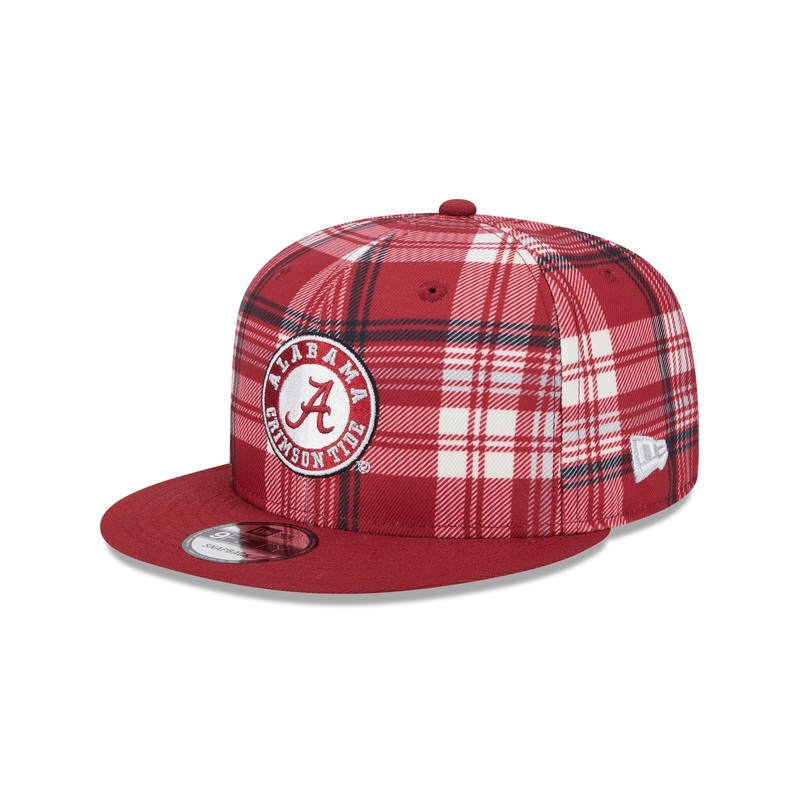 Alabama Crimson Tide Plaid 9FIFTY Snapback Hat One Size