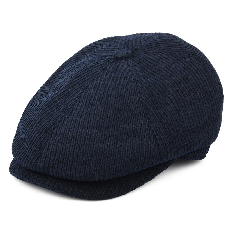 Barbour Hats Thorns Corduroy Newsboy Cap – Navy Blue S