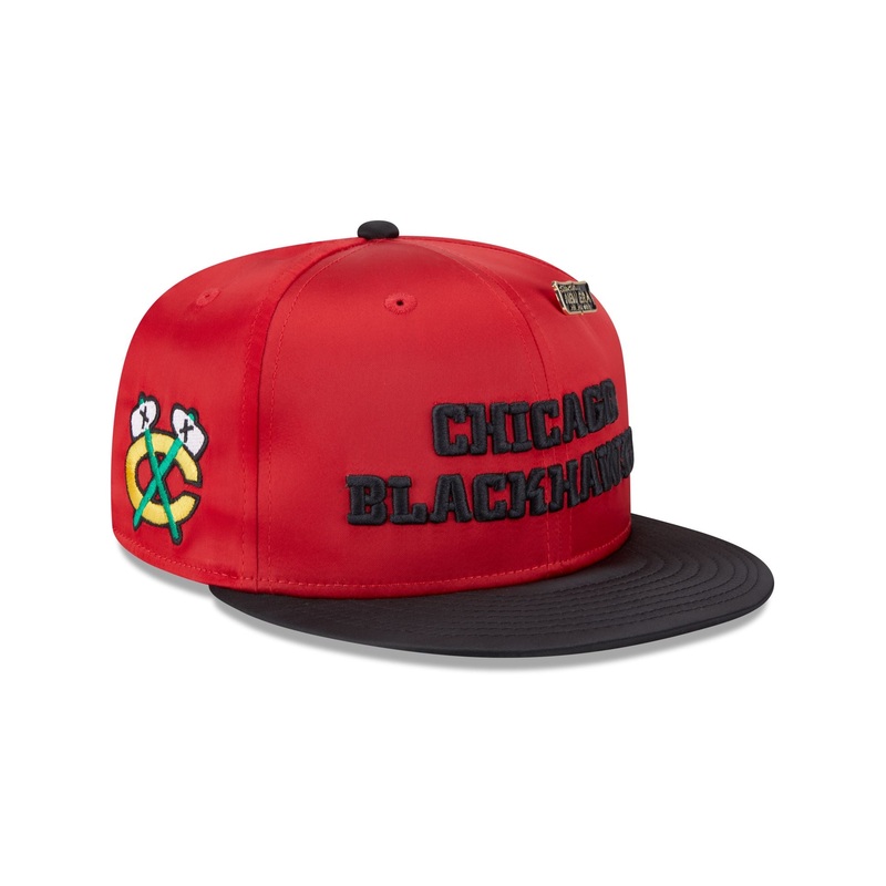 Chicago Blackhawks Spring Satin 59FIFTY Fitted Hat 7