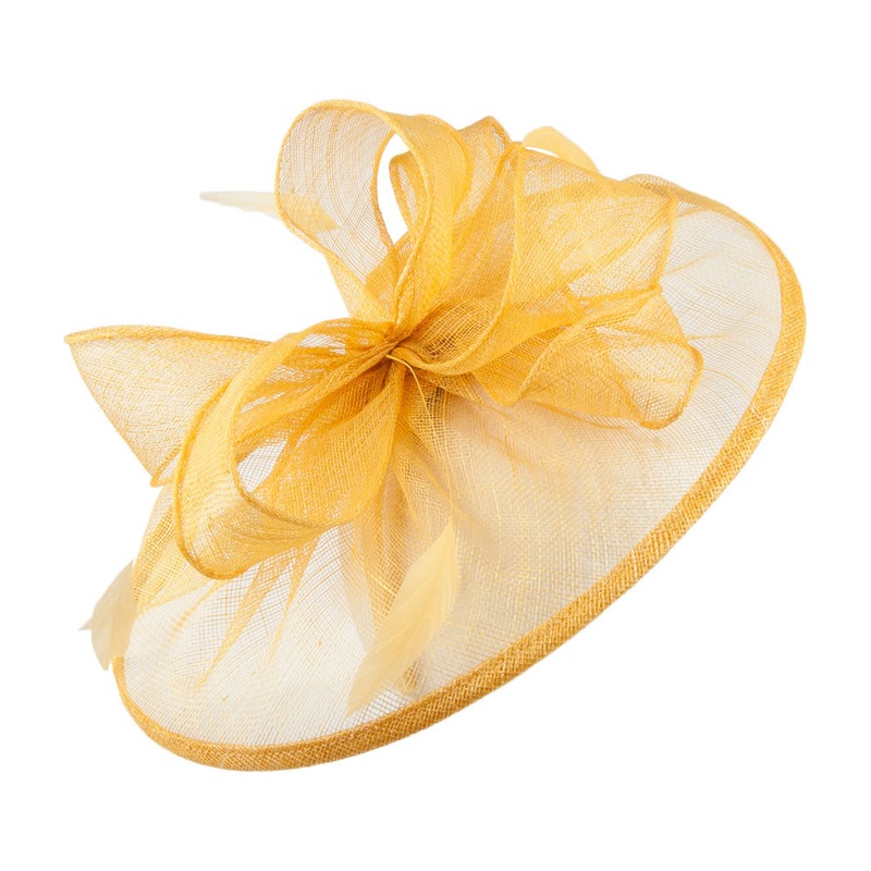 Failsworth Hats Ginny Disc Fascinator – Yellow 1-Size