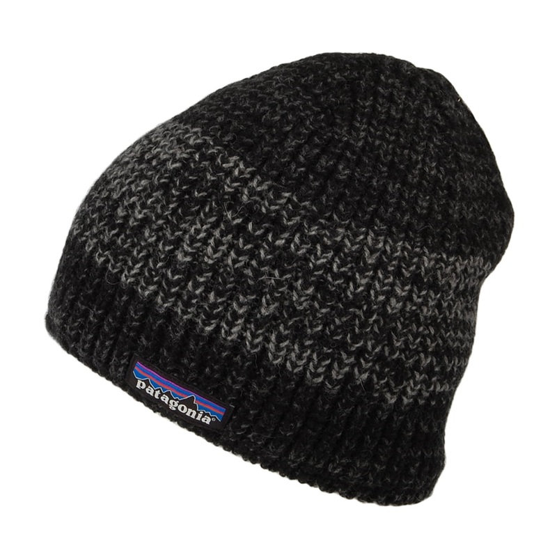 Patagonia Hats Speedway Recycled Wool Beanie Hat – Black-Grey 1-Size