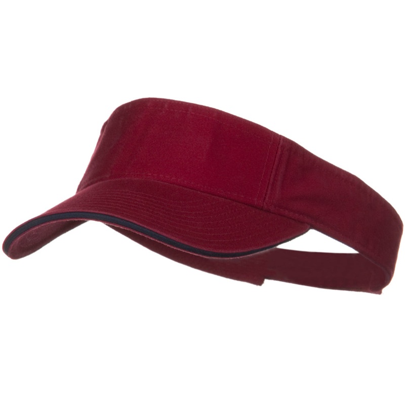 Prostyle Cotton Twill Washed Sandwich Visor Orange Navy One Size