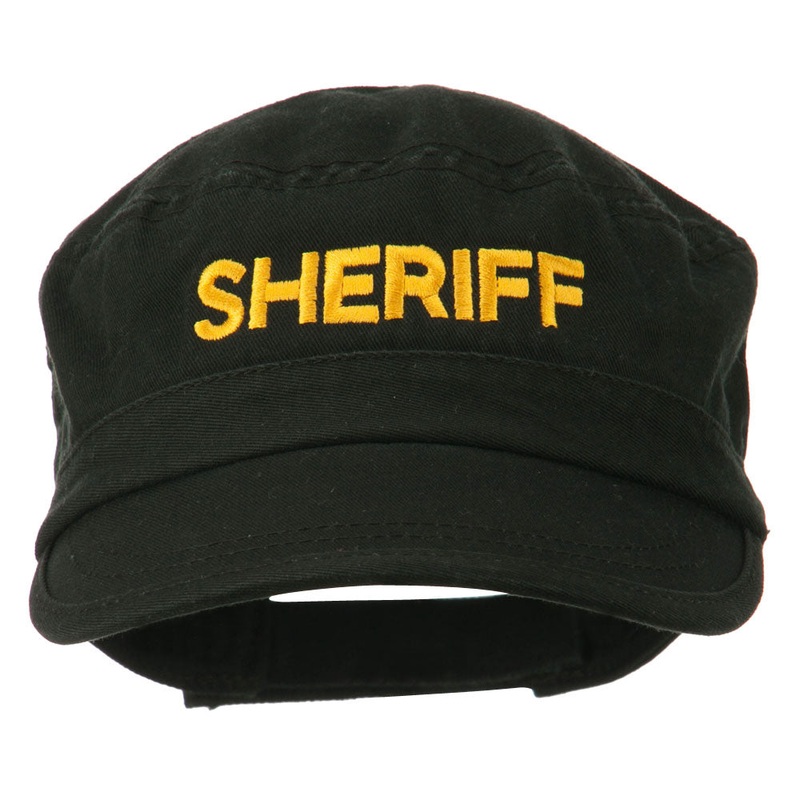 Sheriff Embroidered Enzyme Army Cap Black One Size