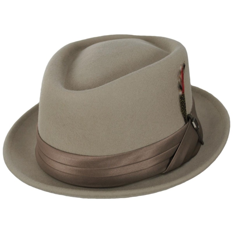 Stout Wool Felt Diamond Crown Fedora Hat – Sand/Dark Sand SAND/DARK SAND S