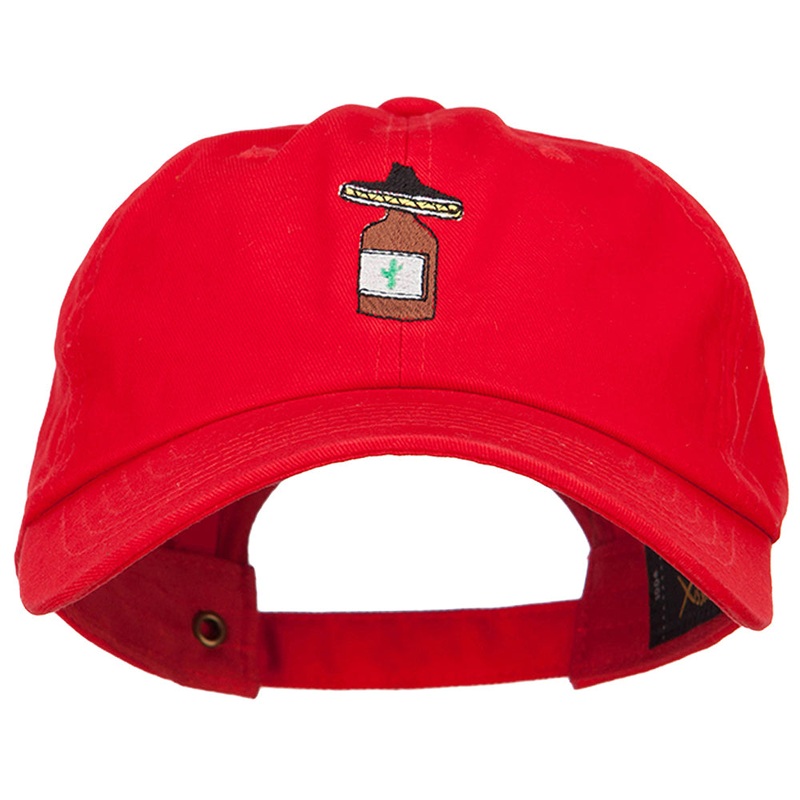 Tequila with Sombrero Embroidered Unstructured Cap Red One Size