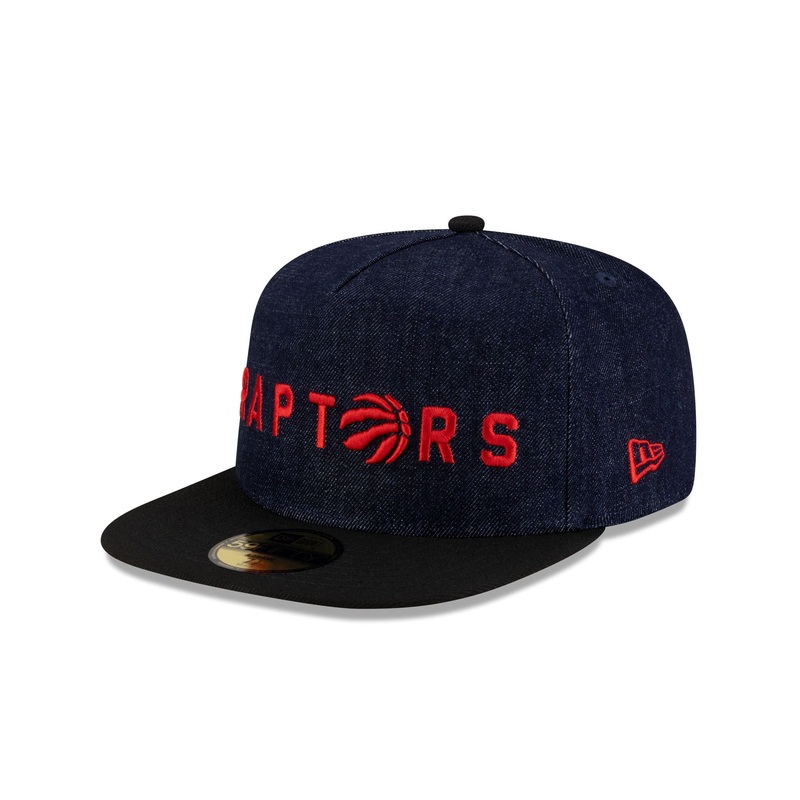 Toronto Raptors Navy Denim 59FIFTY A-Frame Fitted Hat 7