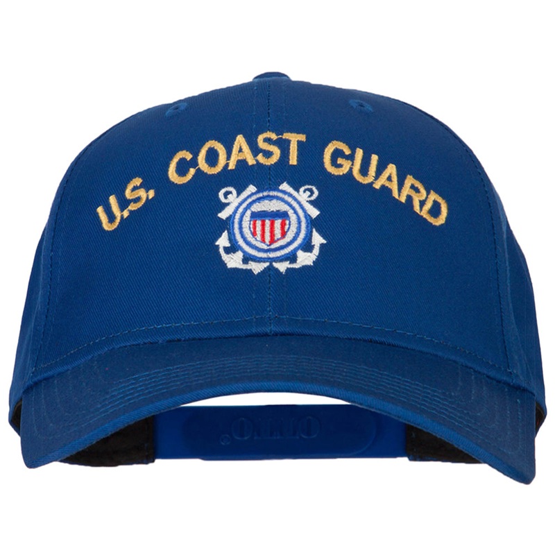 US Coast Guard Logo Embroidered Solid Cotton Pro Style Cap Royal One Size