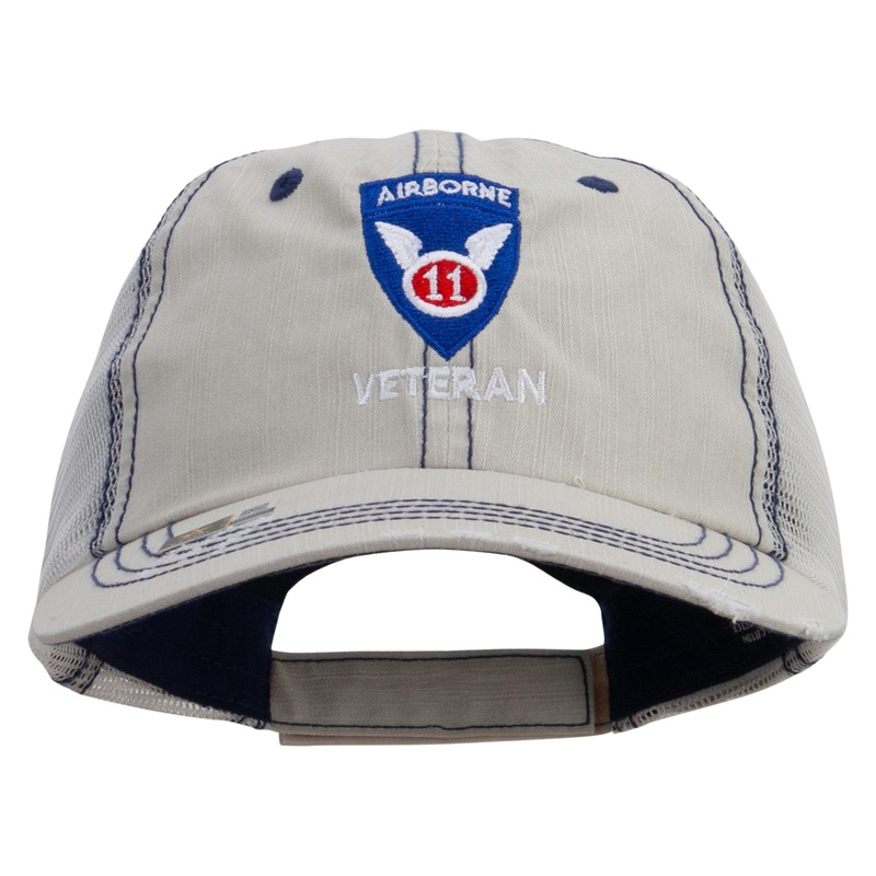 11th Airborne Division Veteran Embroidered Low Profile Special Cotton Mesh Cap Putty One Size