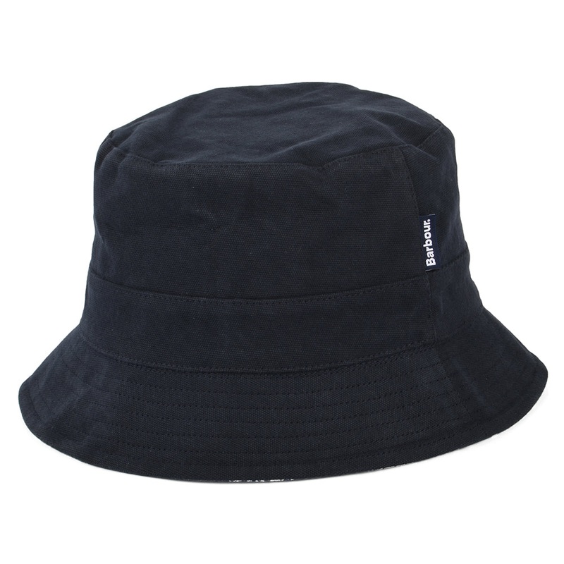 Barbour Hats Cornwall Cotton Reversible Bucket Hat – Navy Blue S