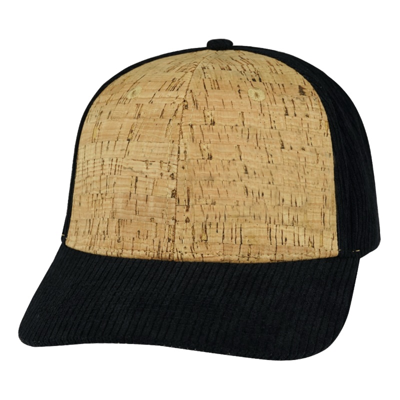 Blank – 6 Panel – Cork – Corduroy – Black (Unisex) – Laser Mesh
