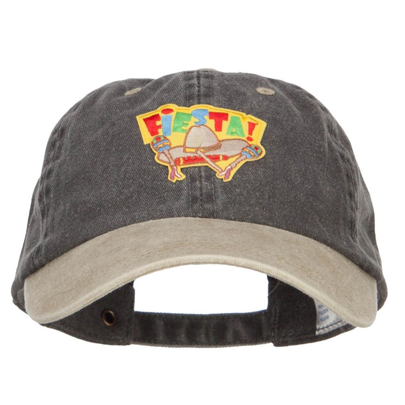 Cinco de Mayo Fiesta Patch Washed Cap Black Khaki One Size