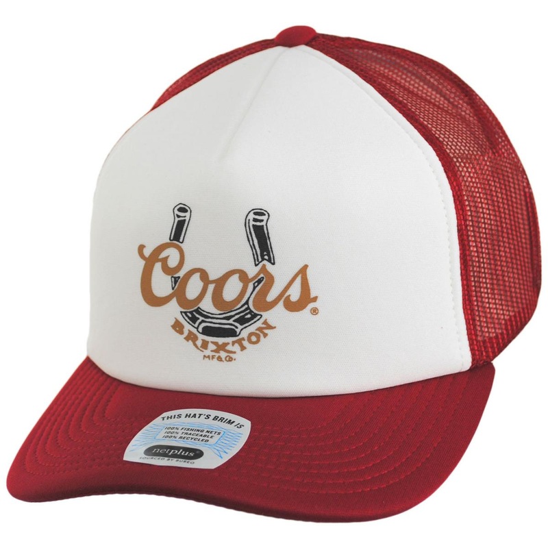 Coors Luck MP Foam Mesh Trucker Snapback Baseball Cap RED/WHITE/RED ADJUSTABLE
